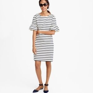 J. Crew Striped Bell Sleeve Dress
